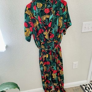 NWOT XL America & Beyond Jaguar Paradise Jumpsuit